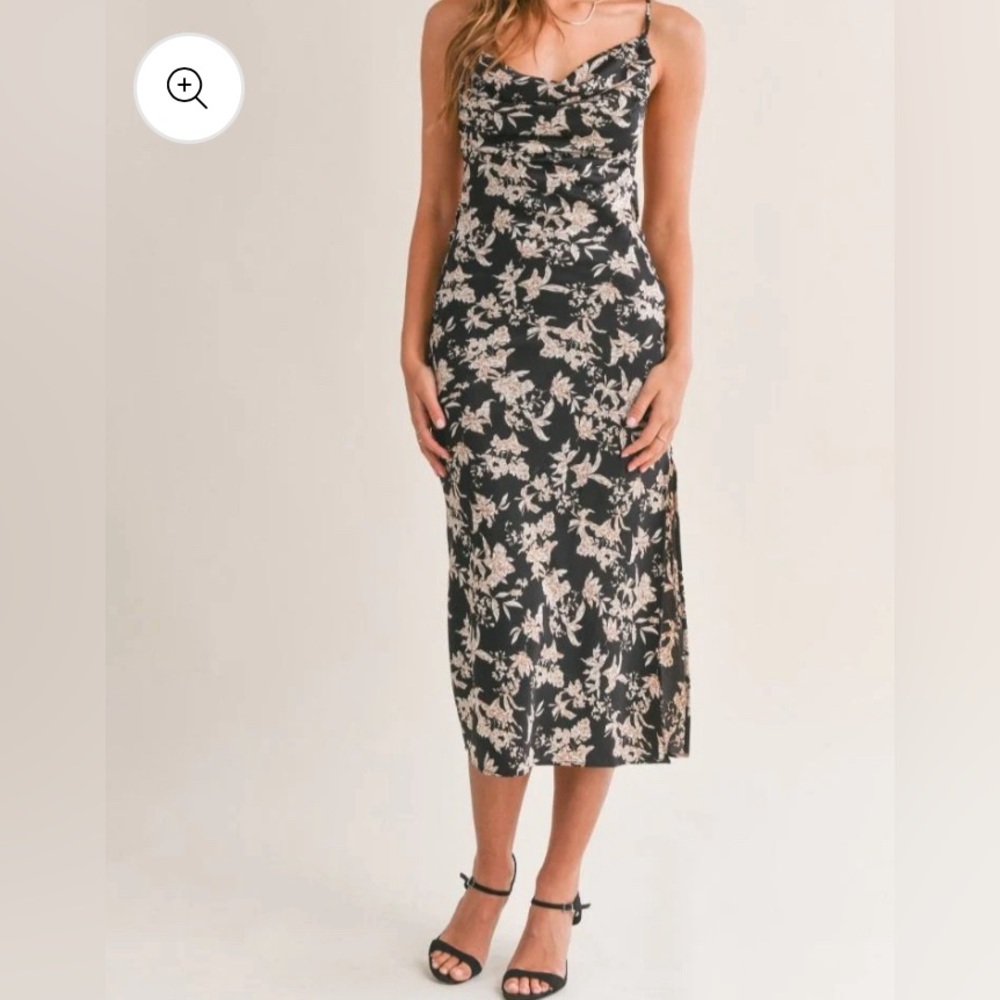 M^BLE Satin Summer Midi Dress NWT
